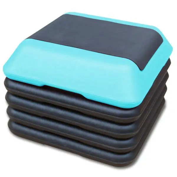 

Height-Adjustable Step Aerobics Platform Fitness Equipment Stepper Trainer Exercise Step Platform with 4 Riser Red