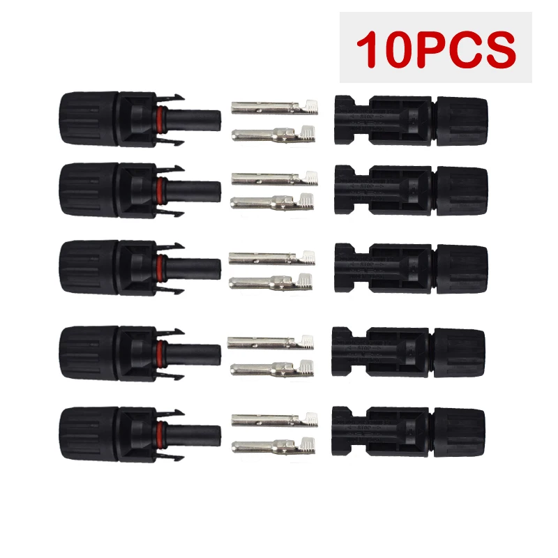 200/100/40/20/10/5 Stück DC-Solarstecker 1000V30A Panel Stecker IP67 wasserdichtes Anschlüsse-Set für PV/MC-Kabel 2,5/4/6mm2