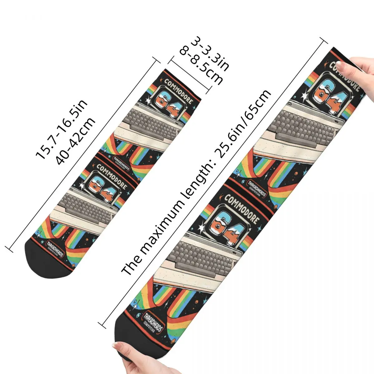 Colorful Commodore 64 Advanced Home Computer Sports Socks Polyester Long Socks for Women Men