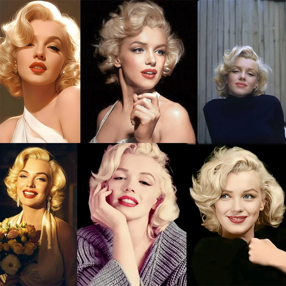 Hochwertige 13×4 3×3 vordere Spitzenperücke Monroe Cosplay Kunsthaar für Halloween Tägliche Party 14 Zoll kurzes lockiges Haar Natur