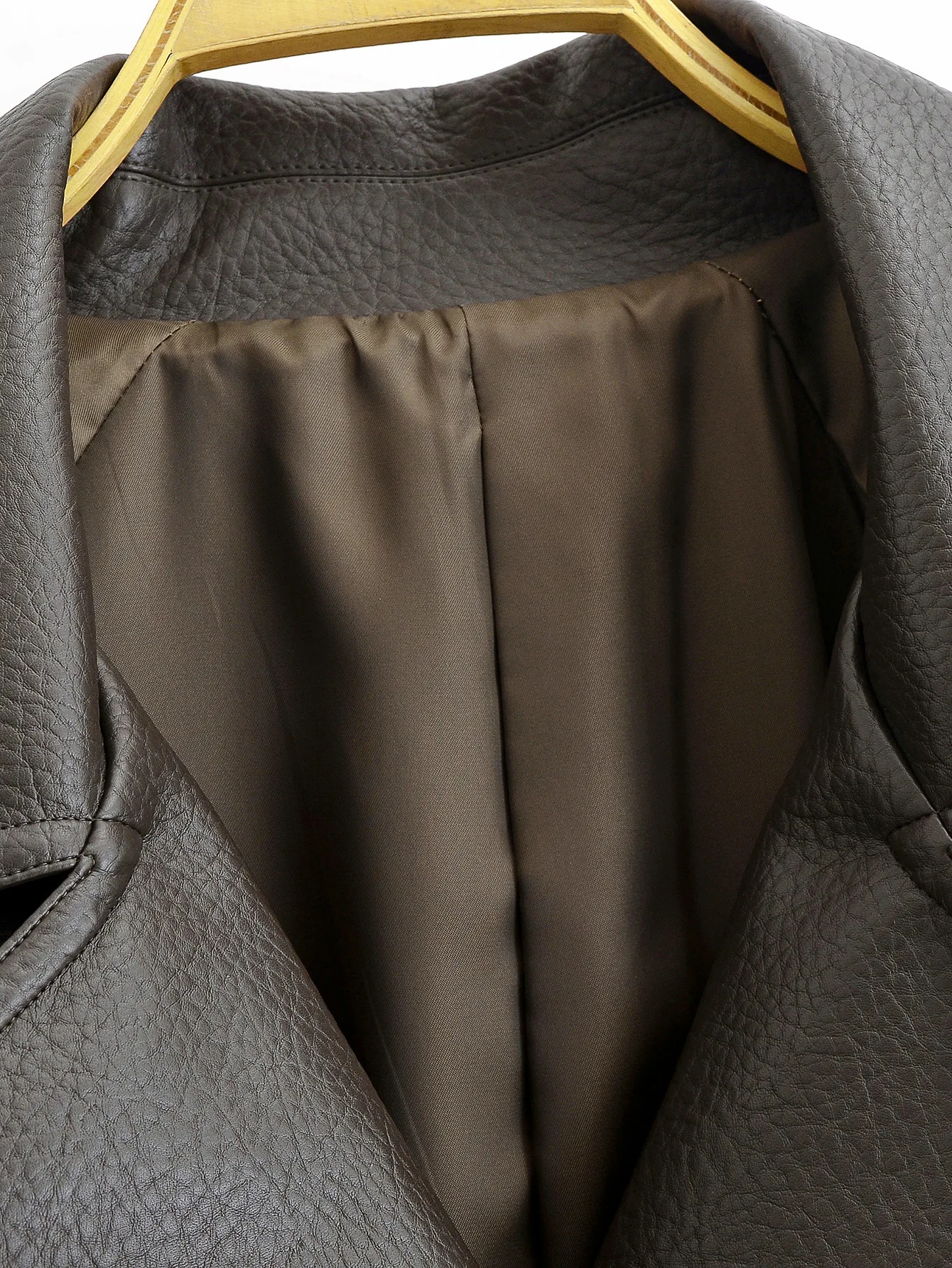 European and American fashionable autumn women's new style washed PU imitation leather mid-length belted loose windbreaker