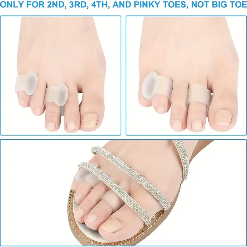 1Pair/2Pc Toe Separator,Separator Finger Feet Care Protector Silicone Toe Hallux Valgus Bunion Relief Corrector Bunion Pads