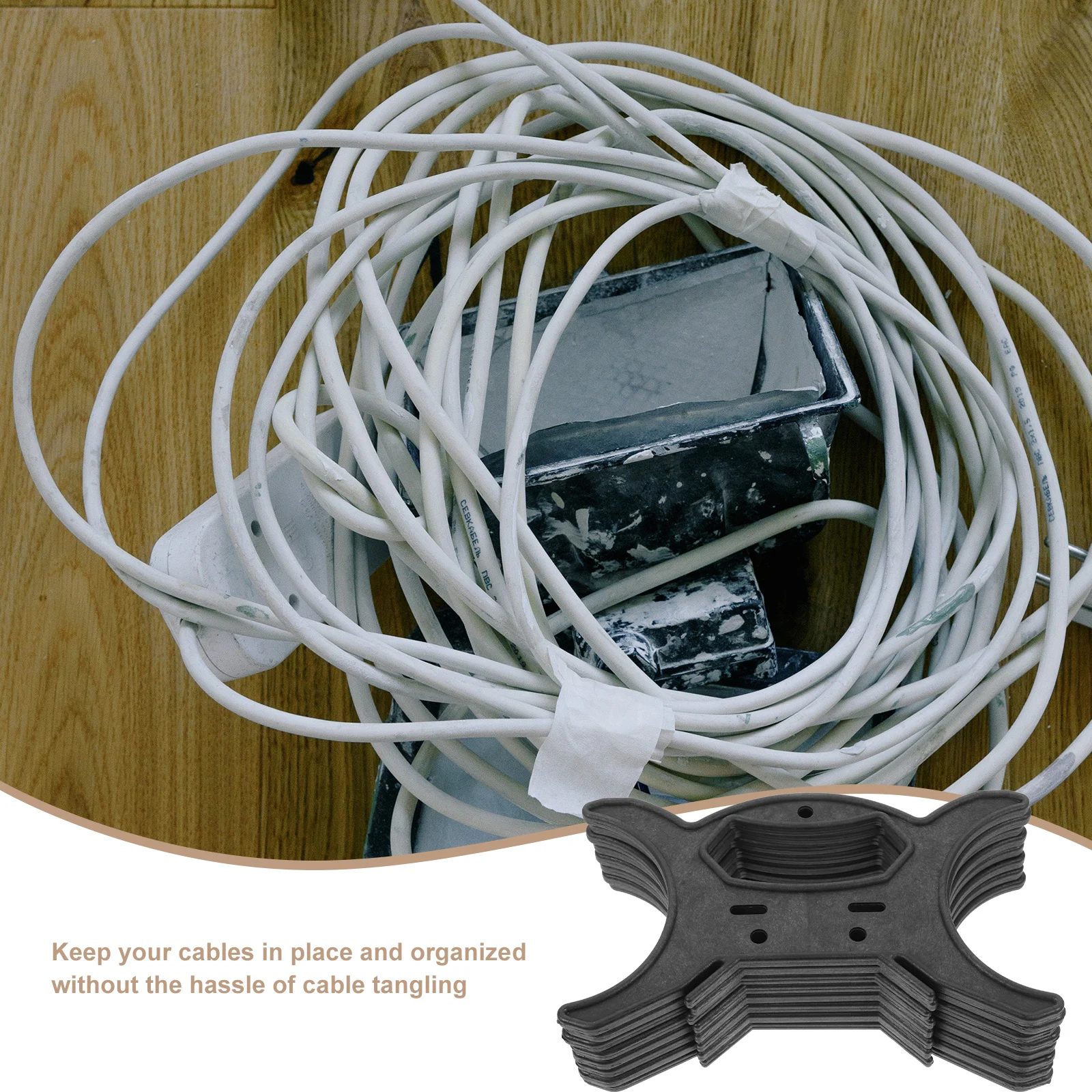 

8pcs Large Black String Light Organizer Portable Cord Storage Winder Tidy Cable Manager Home Travel Sorter Holiday Lights