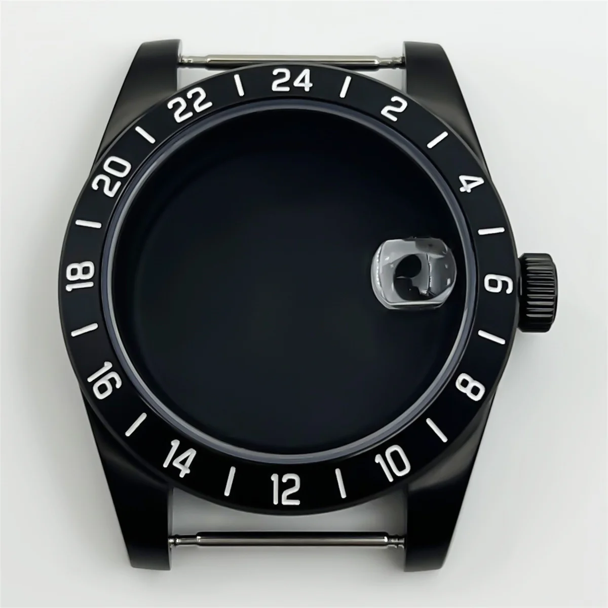 39mm sapphire glass Silver black rose gold case fits NH34 NH35 NH36A NH70 NH72 ETA 2824 PT5000 movement 24 hours GMT fixed bezel