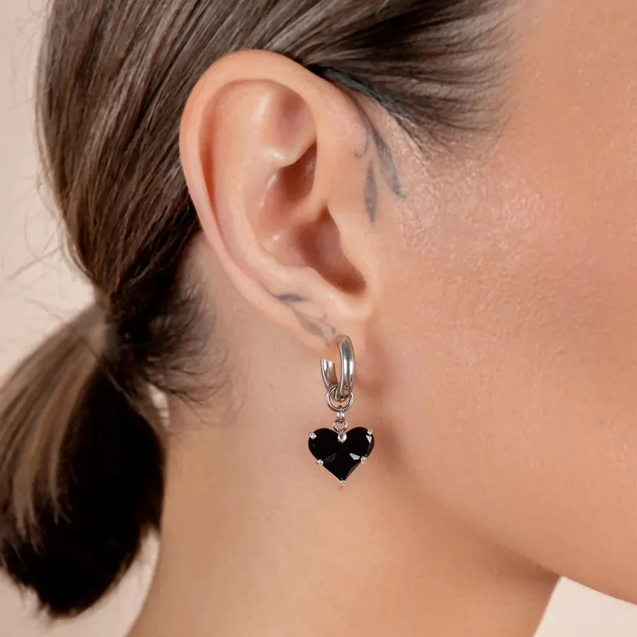 New Retro Dopamine Zircon Cross Heart Geometric Stereo Earrings for Women Asymmetrical Imitation Pearl Earrings Punk Jewelry