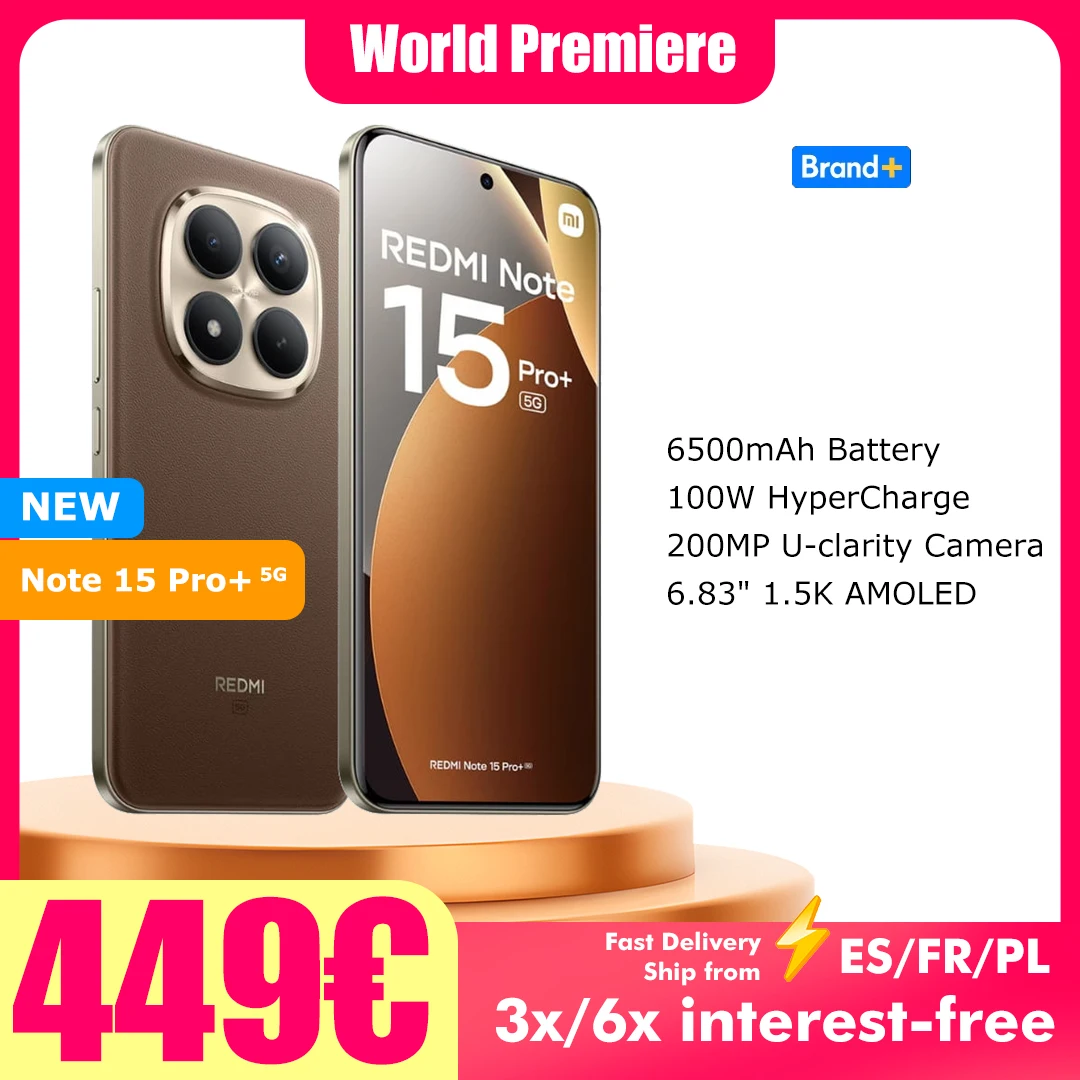 Xiaomi Redmi Note 15 Pro Plus 5G 8GB 256GB 12GB 512GB NFC Smartphone 6500mAh Akku 100W Hyper Charge 200MP Kamera