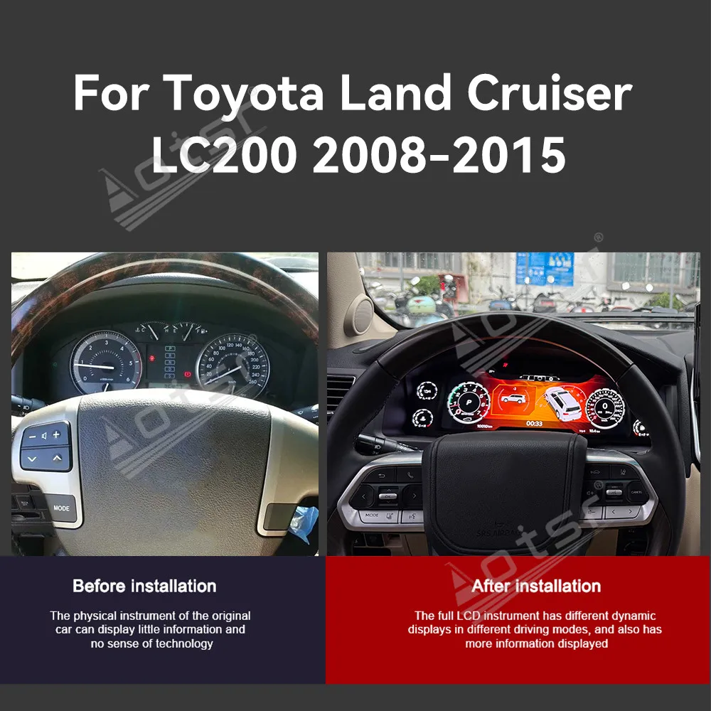 

Digital Cluster Odometer Screen For Toyota Land Cruiser LC200 2008-2015 Virtual Cockpit Speed Meter Car Dashboard Instrument BT