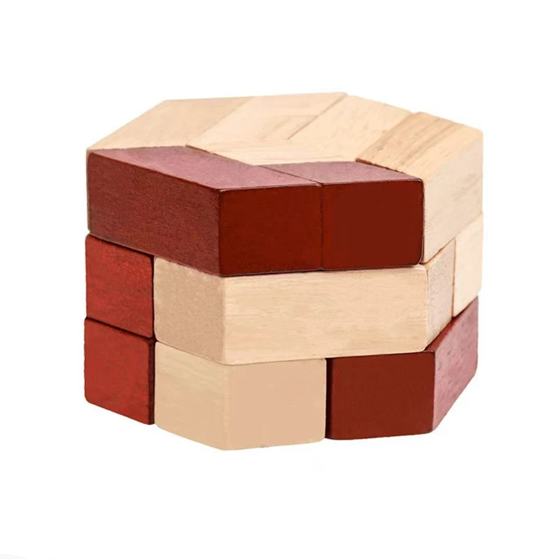 

Wooden 3D Puzzle Hexagonal IQ Logic Training Brain Teaser Mind Challenge Montessori Educational Gifts For Kids Boys Girls