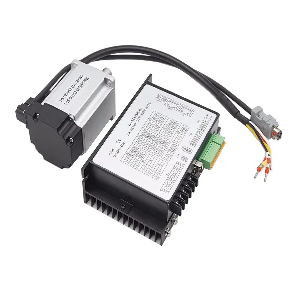 24V 48V DC Servo Motor Drive kit Low Voltage Servo Motor 400W 750W 1KW 40 60 80mm Flange 0.32-3.2Nm17Bit Encoder RS485 3000rpm