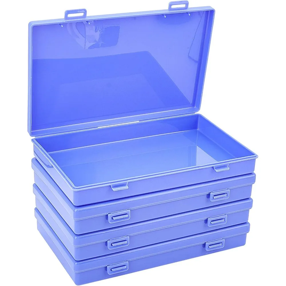 

Plastic Box Blue Violet Jewelry Organizer Storage Box Rectangle Box with Lid Bead Storage Containers Useful Storage for Jewelry