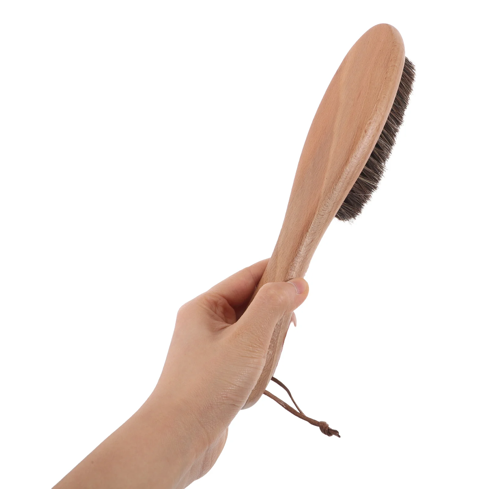 

2pcs Horse Hair Beech Wood Shoe Brush Long Handle Soft Cleaning Polishing Brush for Dance Shoes Outdoor Footwear Household Use