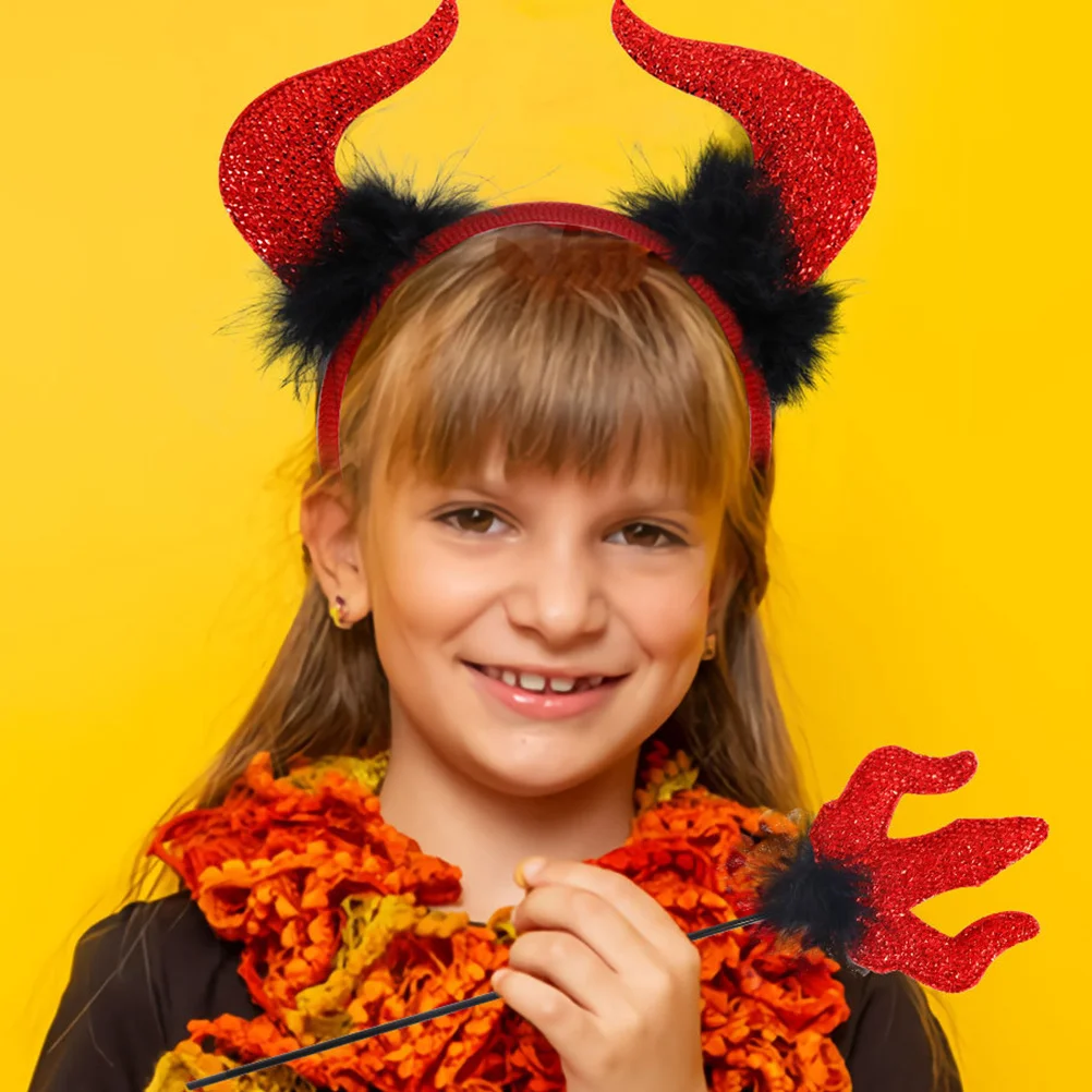 

Devil Costume Set Devil Horn Headband Cosplay Accessory Halloween Party Dress Up Props Halloween Costume Party Headband