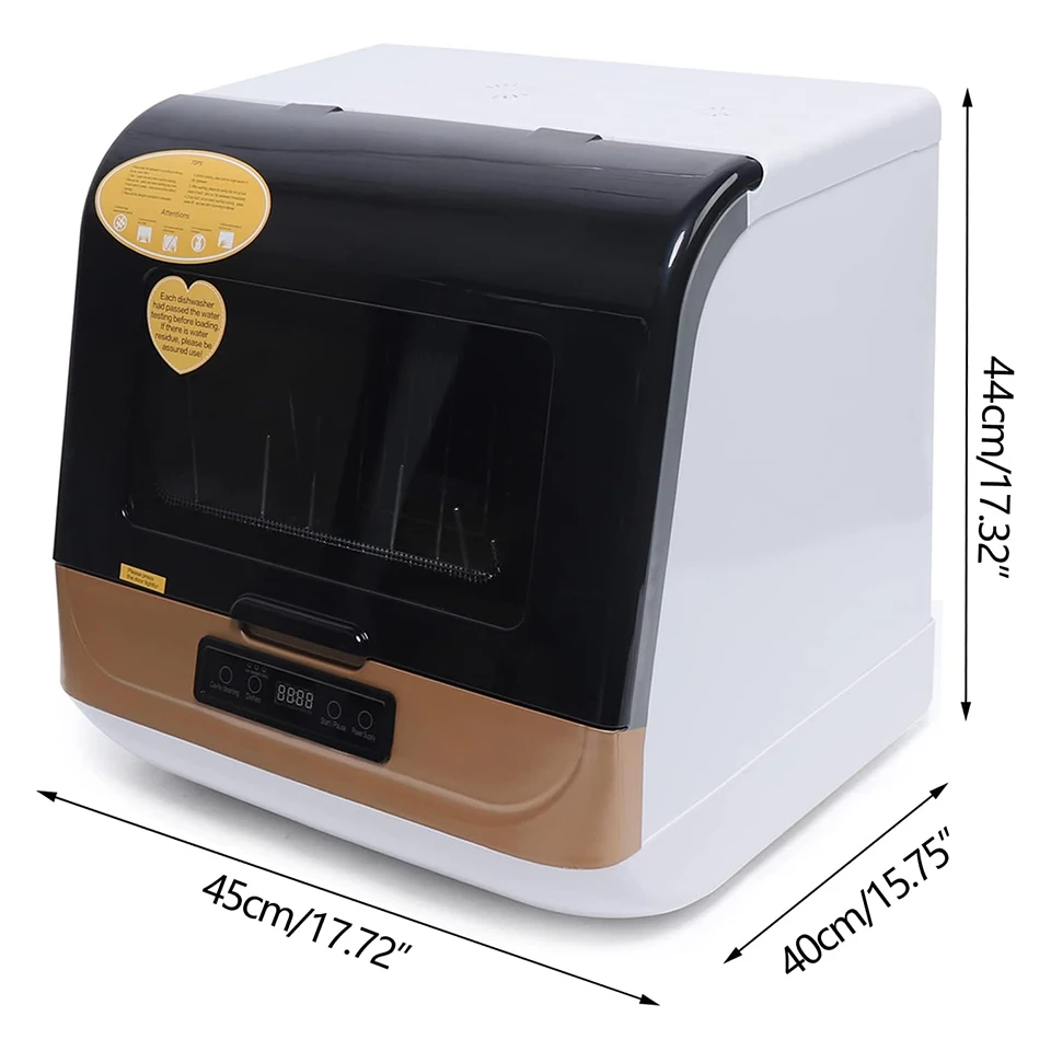 DWS-T05 Portable Countertop Dishwasher Compact Mini Dish Washer with 5-Liter Built-in Water Tank and Air-Dry Function