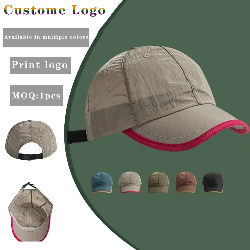 

Custom Logo Summer Short Brim Shading Quick-drying Hat Men and Women Outdoor Breathable Adjustable Color Matching Baseball Cap