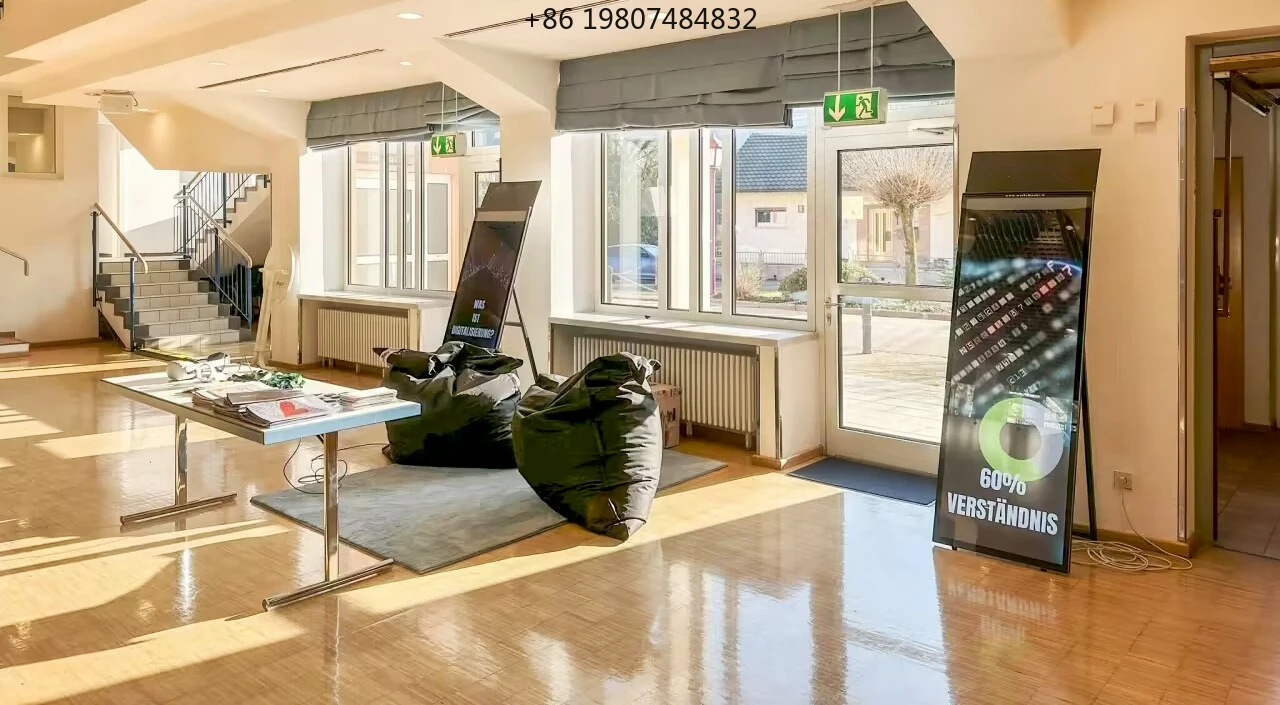 

64 70 Inch A-type Portable Digital Poster 4K Indoor Media Advertising Display Player Full Screen Lcd Digital Signage