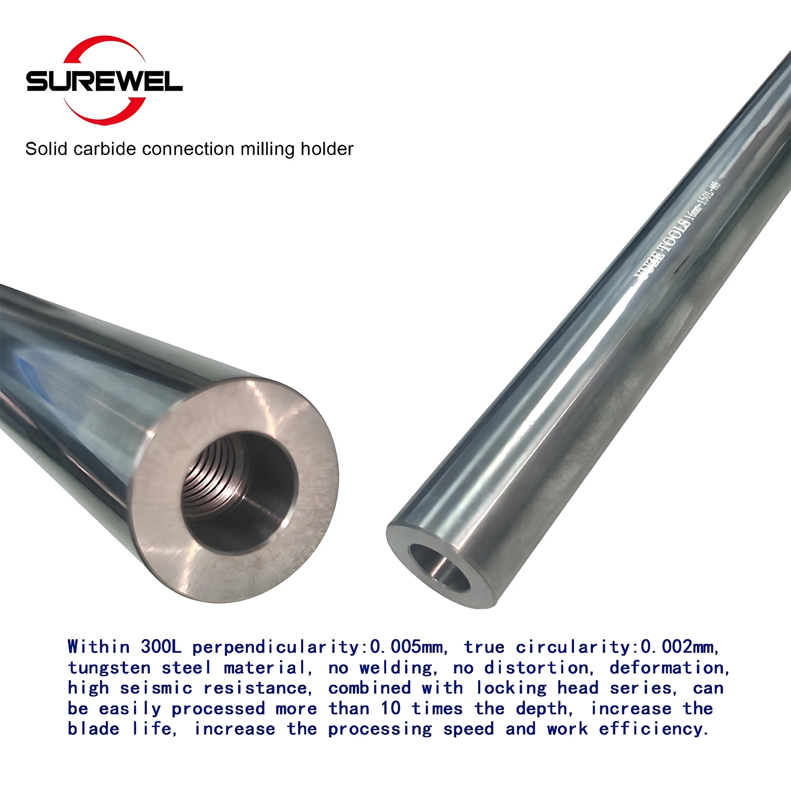 CNC Carbide Connection Shock Resistant Tool Rod shockproof vibration Modular Type Screwed Connection Milling Cutter 8 to 32mm