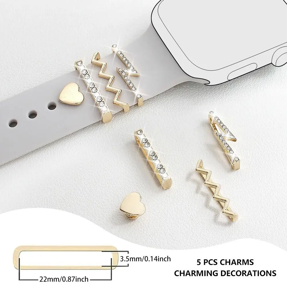 Новый алмазный орнамент, металлические подвески, силиконовый ремешок, декоративное кольцо для Apple Watch, декор, аксессуары для браслета iwatch