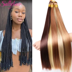 Tresses synthétiques lisses 22 pouces, tresses au Crochet en vrac, cheveux pré-étirés pour tresses en boîte, Extensions de cheveux