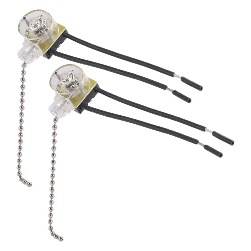 B89B-Ceiling Fan Light Switch Zing Ear ZE-109 Two-Wire Light Switch With Pull Cords For Ceiling Light Fans Lamps 2Pcs