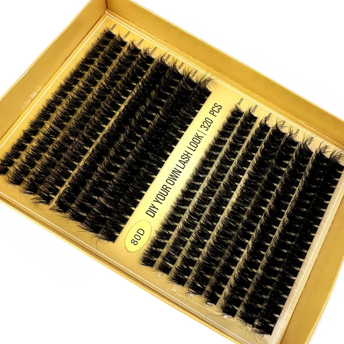 320Ps DIY 5D Fluffy Lash Clusters 60D 80D 100D Dicke Wimpern Cluster D/DD Curl Wispy Einzelne Wimpern 9-16mm Wimpern Verlängerung – Detail 7