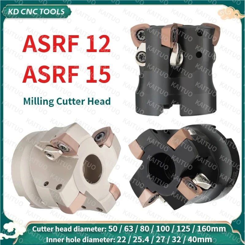 KD CNC Face Milling Cutter Head ASRF15/ASRF12 D50-D63-D80-D100-D125-D160mm CNC Cutter Head Matching Insertion SDMT1205&SDMT1505