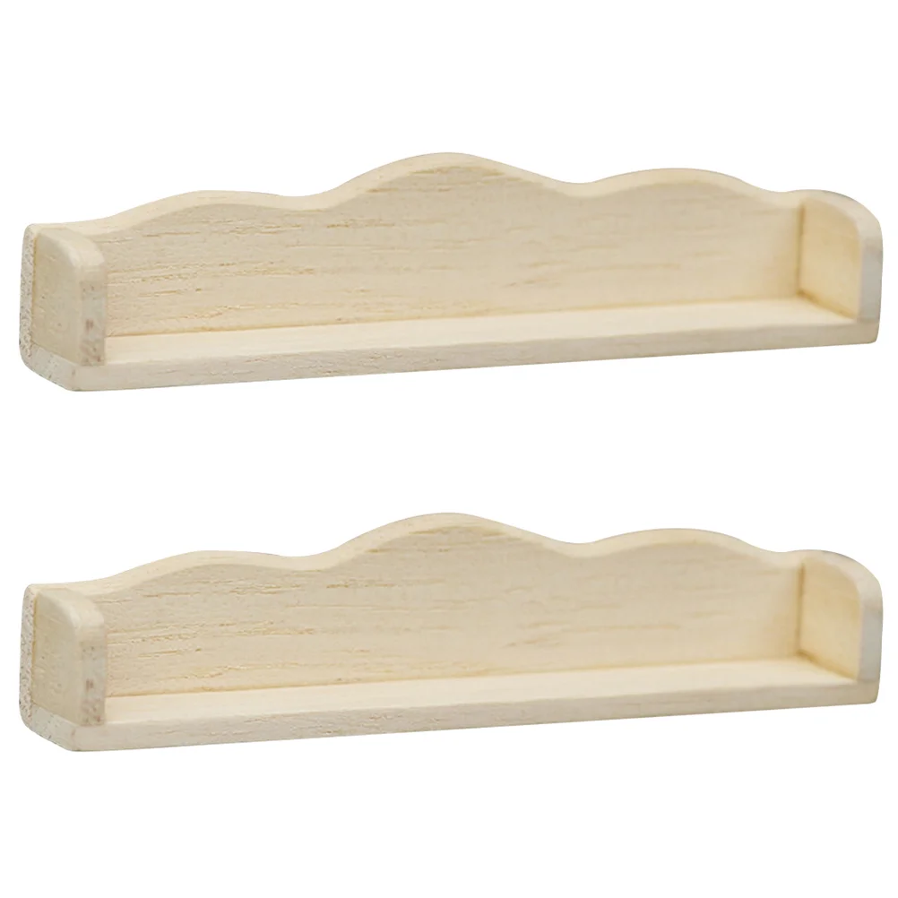 Mini étagère murale de rangement en bois pour maison, meubles miniatures, étagère minuscule, support, articles en bois, modèle conflicT1, 2 pièces