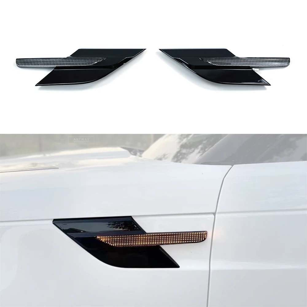 Car Exterior Accessories Side Fender Vent Cover with Led Light forLand Rover Vogue 2024