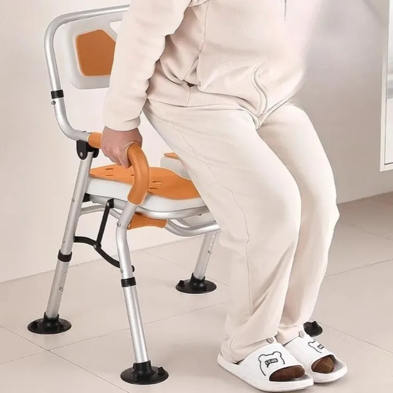 

Foldable Shower Chairs Auxiliary Bath Seat for The Elderly People Bathroom Chairs Six Gear Height Adjustable Bathroom Bench