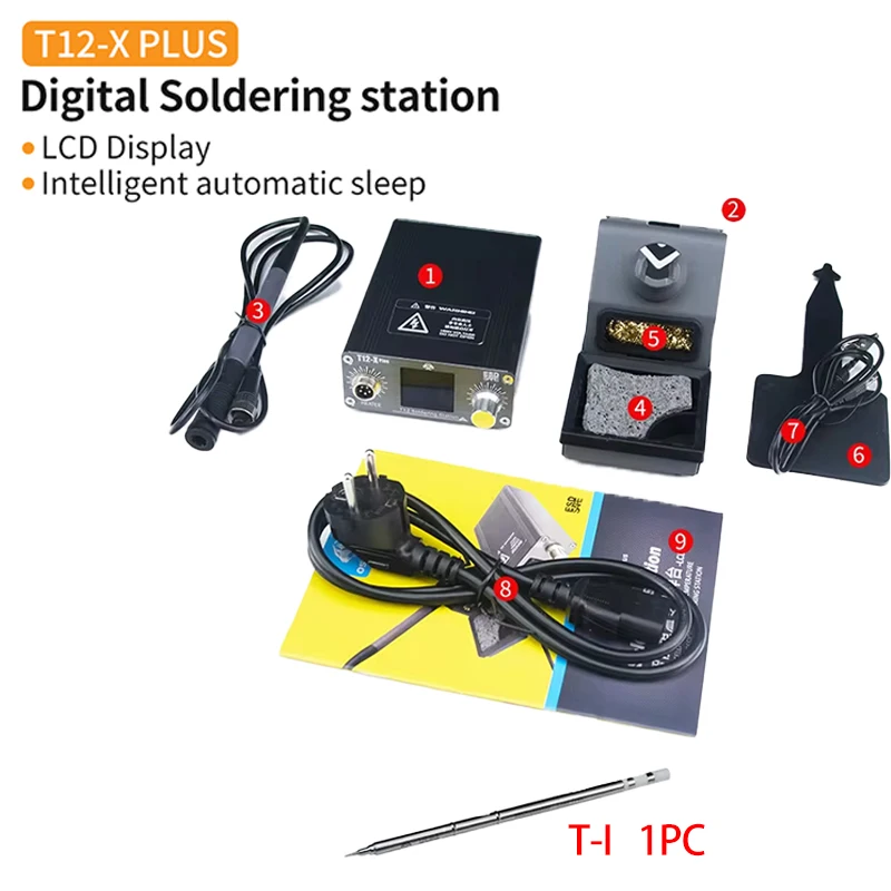 OSS T12-X PLUS stasiun solder besi solder elektronik dengan ujung T12 untuk perbaikan PCB alat perbaikan pengelasan papan ponsel