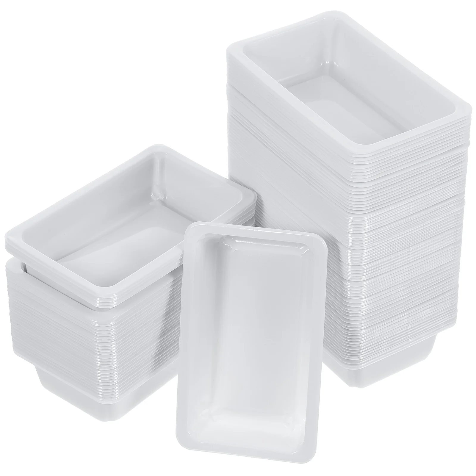 

100 Pcs Portable Food Scale Tray Laboratory Equipment Tool Go Containers White Plastic