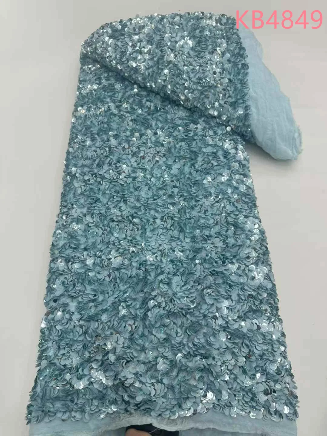 

Elastic Green Sequin Lace Fabric African Nigerian Sequin Lace With Beads Fabrics Stretchy Fabric Lace For Cloth Sewing KB4849