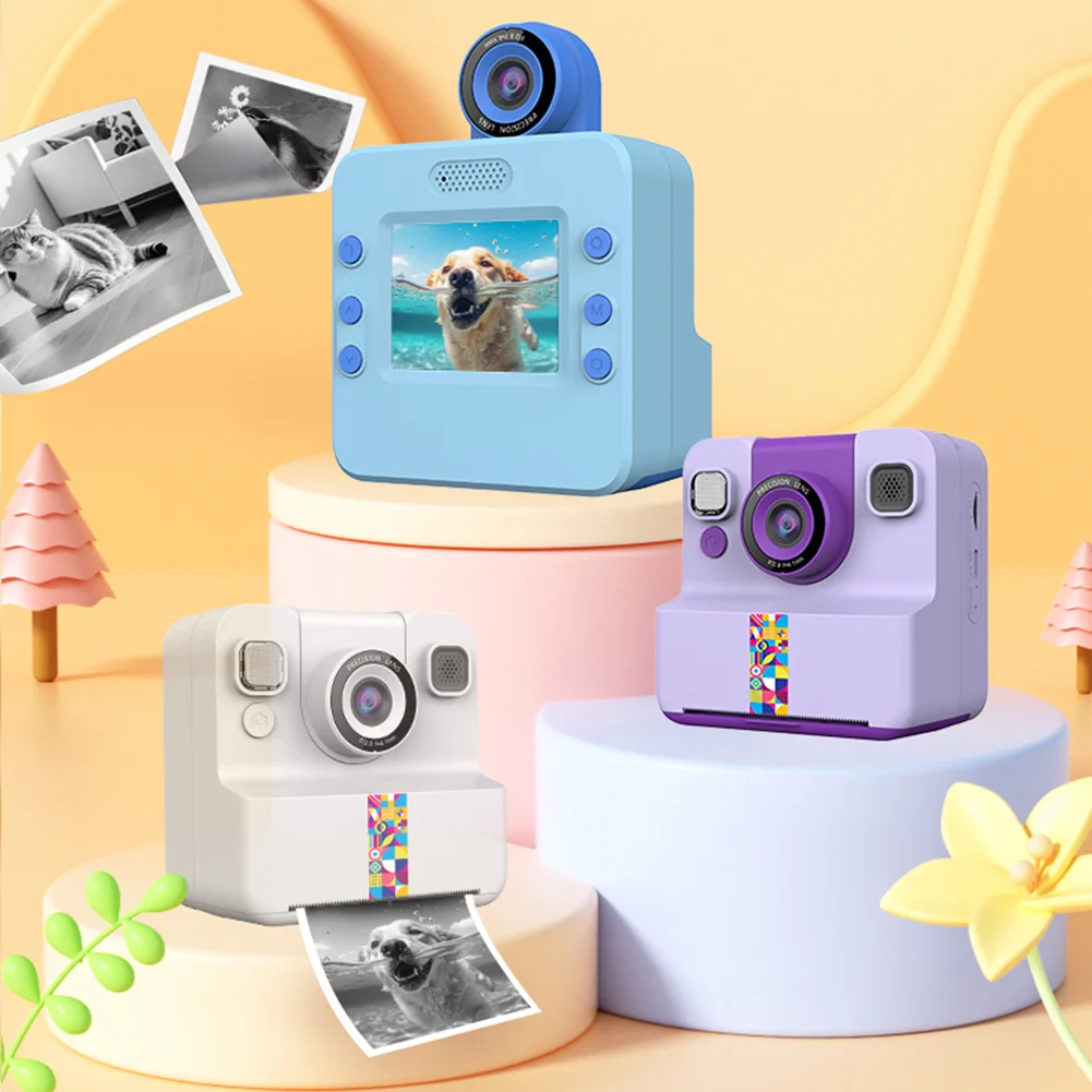 

Instant Print Camera 2.4-inch IPS Printing Thermal Paper Toys Camera 2400W HD 1300mAh Outdoor Travel Camera For Kids Learning