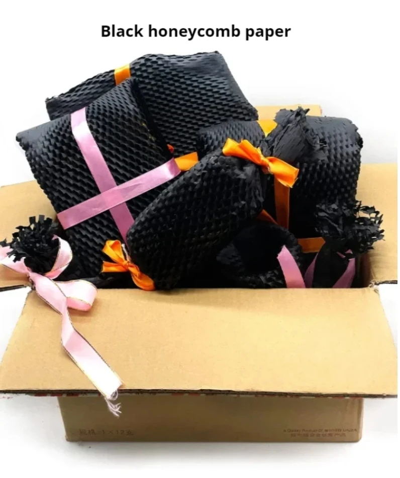 Black Honeycomb paper eco-friendly packaging paper, Collision avoidance Gift bouquet transport package Etc.