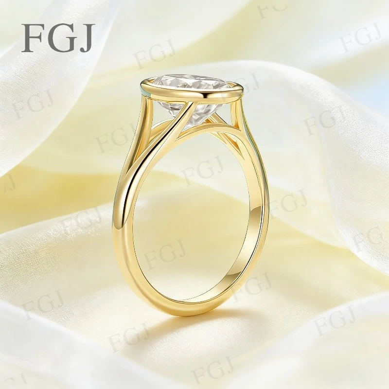 

925 Sterling Silver Moissanite Oval Ring D Color 7x10mm 2.5CT VVS1 Sparkling Jewelry For Birthday Wedding Party Gifts Charms