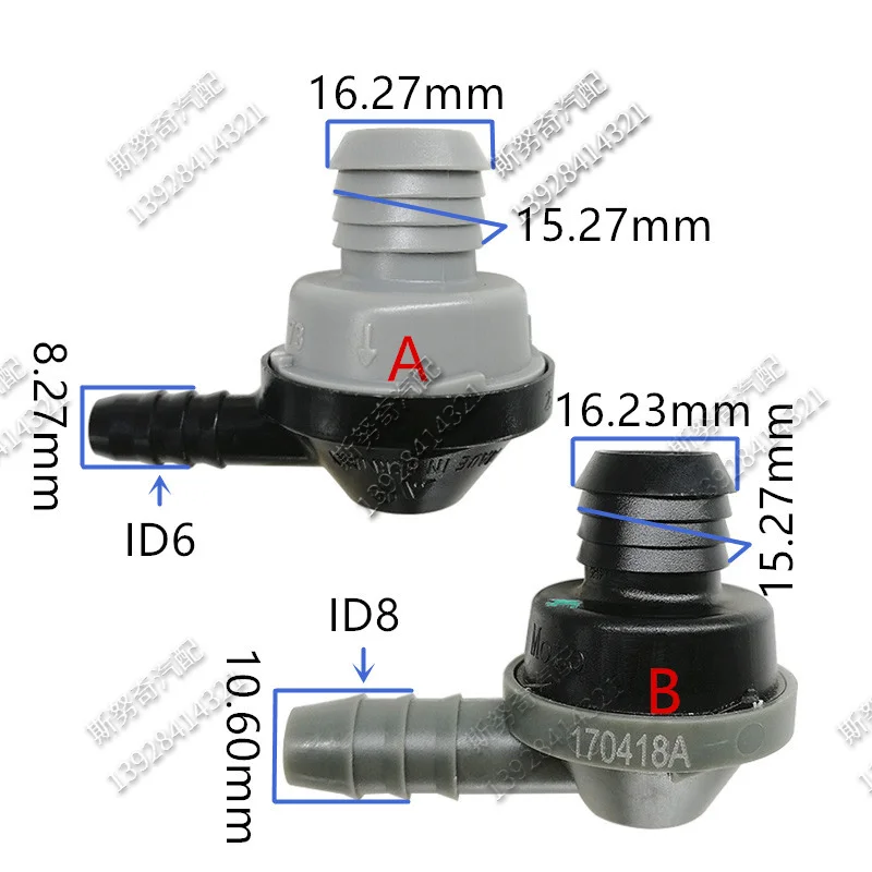 Coude ID6 et ID8, valve unidirectionnelle à 90 degrés, valve non-retour, pompe à air, clapet