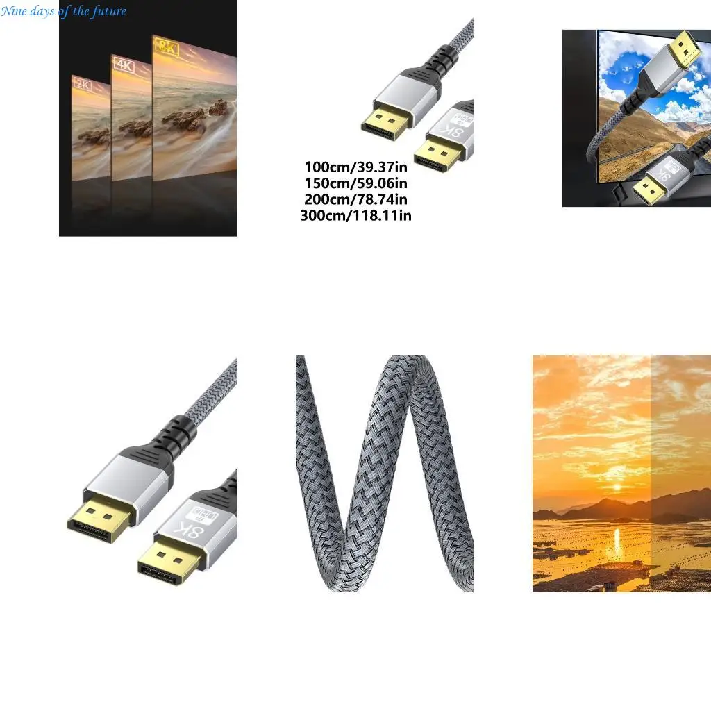 Premium 8K DisplayPort Cable Ensures Stable Transmission With 32.4Gbps Bandwidth And DSC Technology 1/1.5/2m E65A