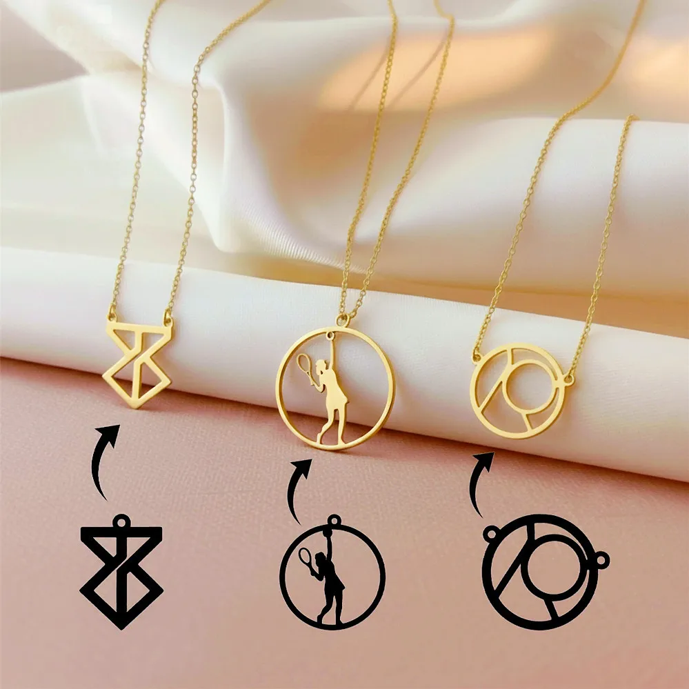 

Custom Logo Necklace Personalized Name Character Stainless Steel Necklaces for Women Men Business Brand Pendant From Your Design