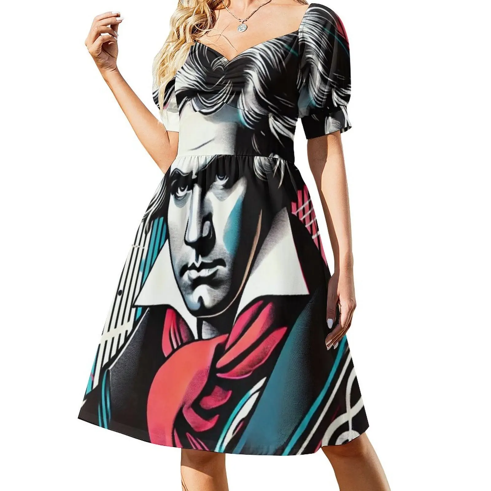 Ludwig Van Beethoven-Amanti della musica Hip Hop Streetwear da donna Abito con stampa grafica Party Club Wear Beethoven Musica classica