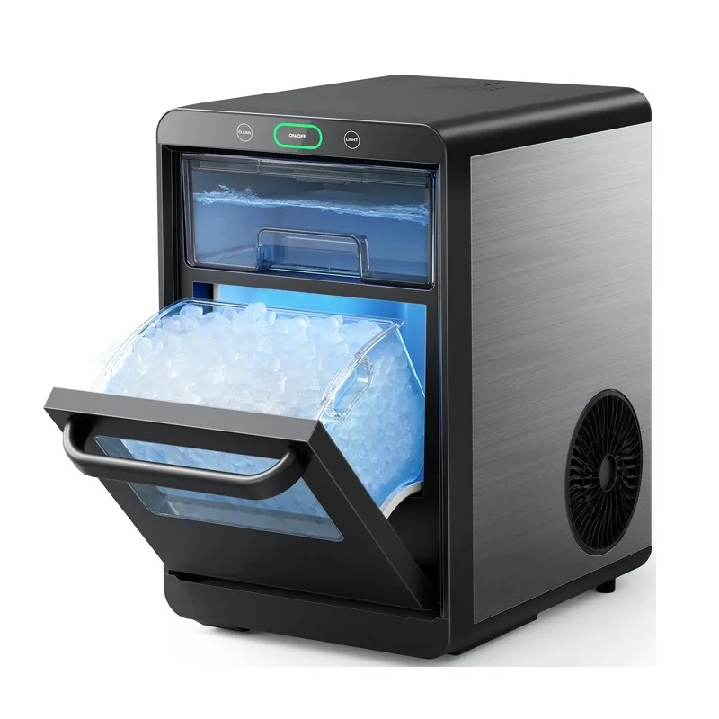 Household desktop ice machine with removable water tank ice basket