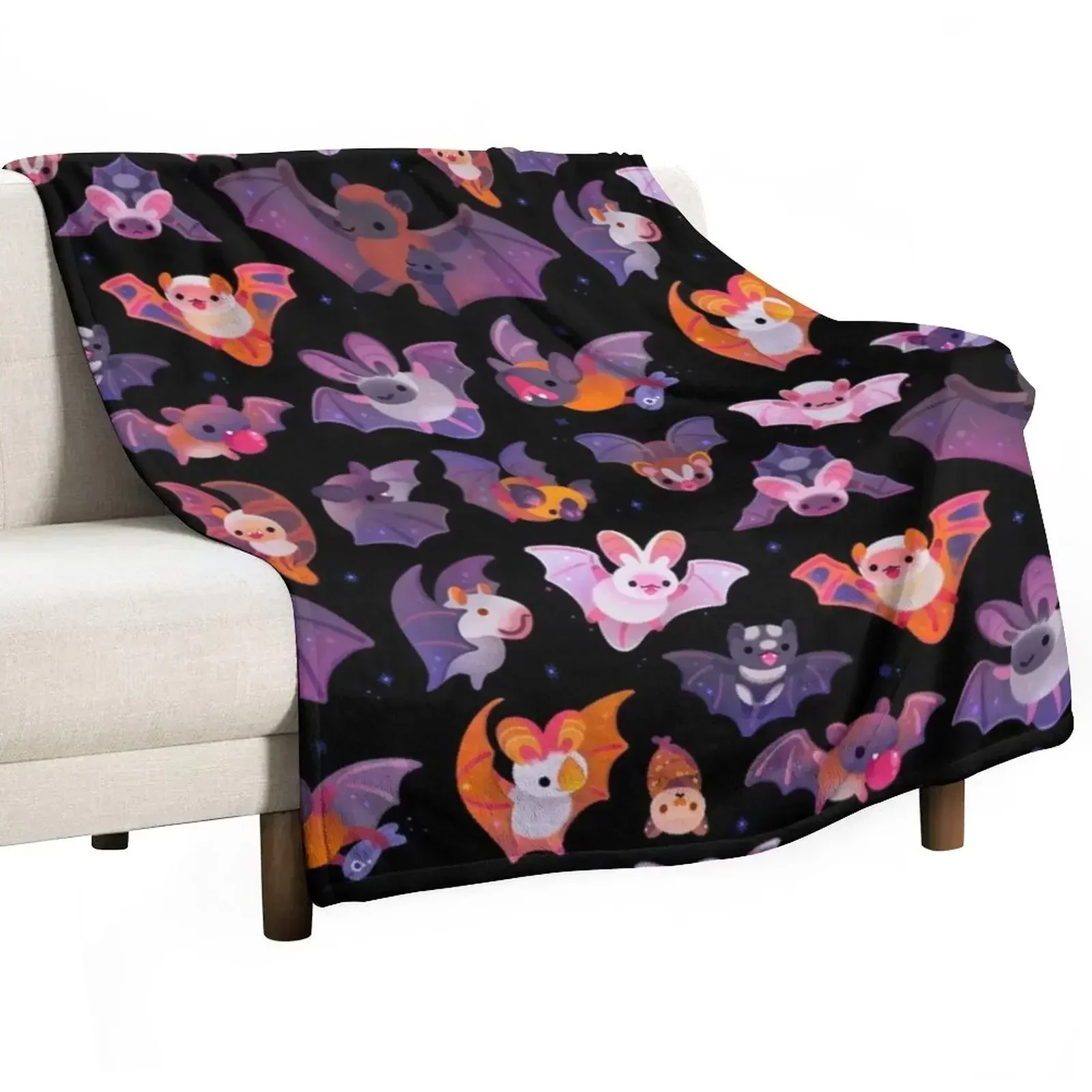 

Bat Throw Blanket Multi-Purpose Flannel Fabric Hairy Blankets