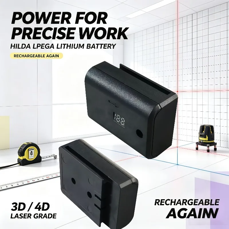 Rechargeable Lithium Battery Accessory For Hilda lpega 3D 4D Laser Level 12 Wire 16 Wire Laser Grade Device