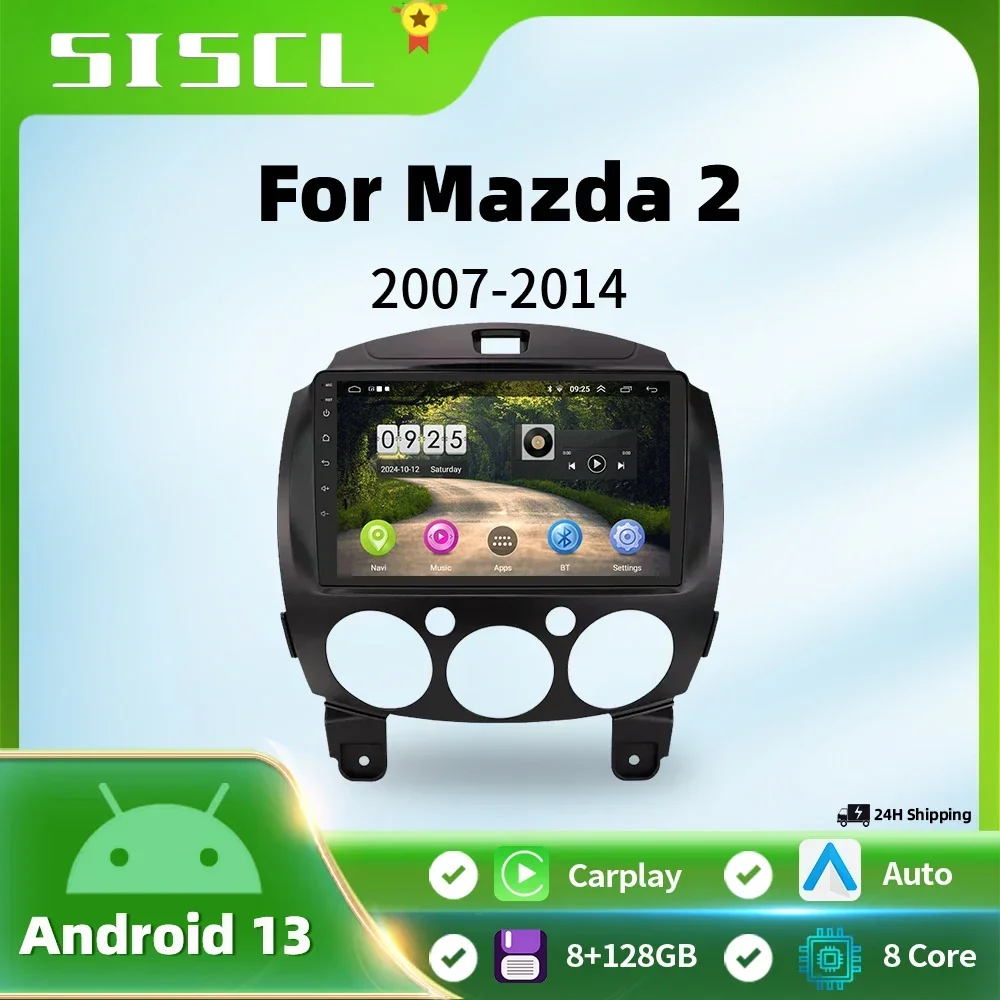 

For MAZDA 2 Mazda2 2007 2008 2009 2010 2011 2012 2013 2014 Car Android 12 Radio Multimedia Player GPS Navi 2Din 2 Din Autoradio