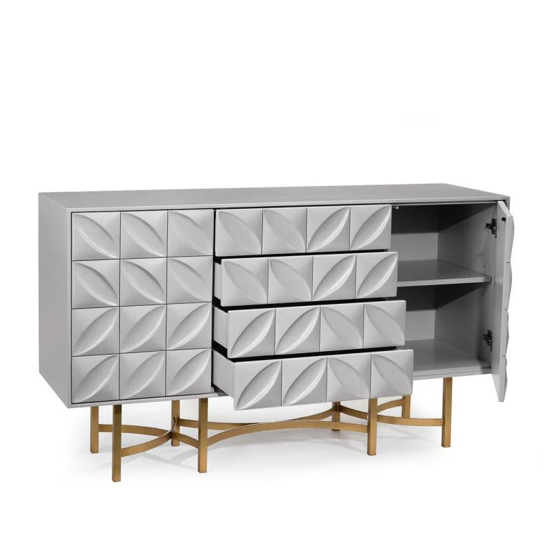 

White entrance cabinet in the foyer, Nordic light luxury tea cabinet decorative paint simple modern locker