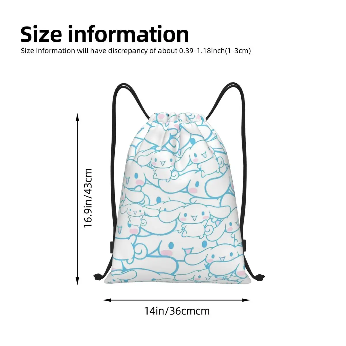 كارتون مخصص حقيبة سانريو سينامورول برباط للنساء والرجال حقيبة رياضية محمولة للصالة الرياضية حقيبة ظهر لتخزين التسوق اللطيفة #4