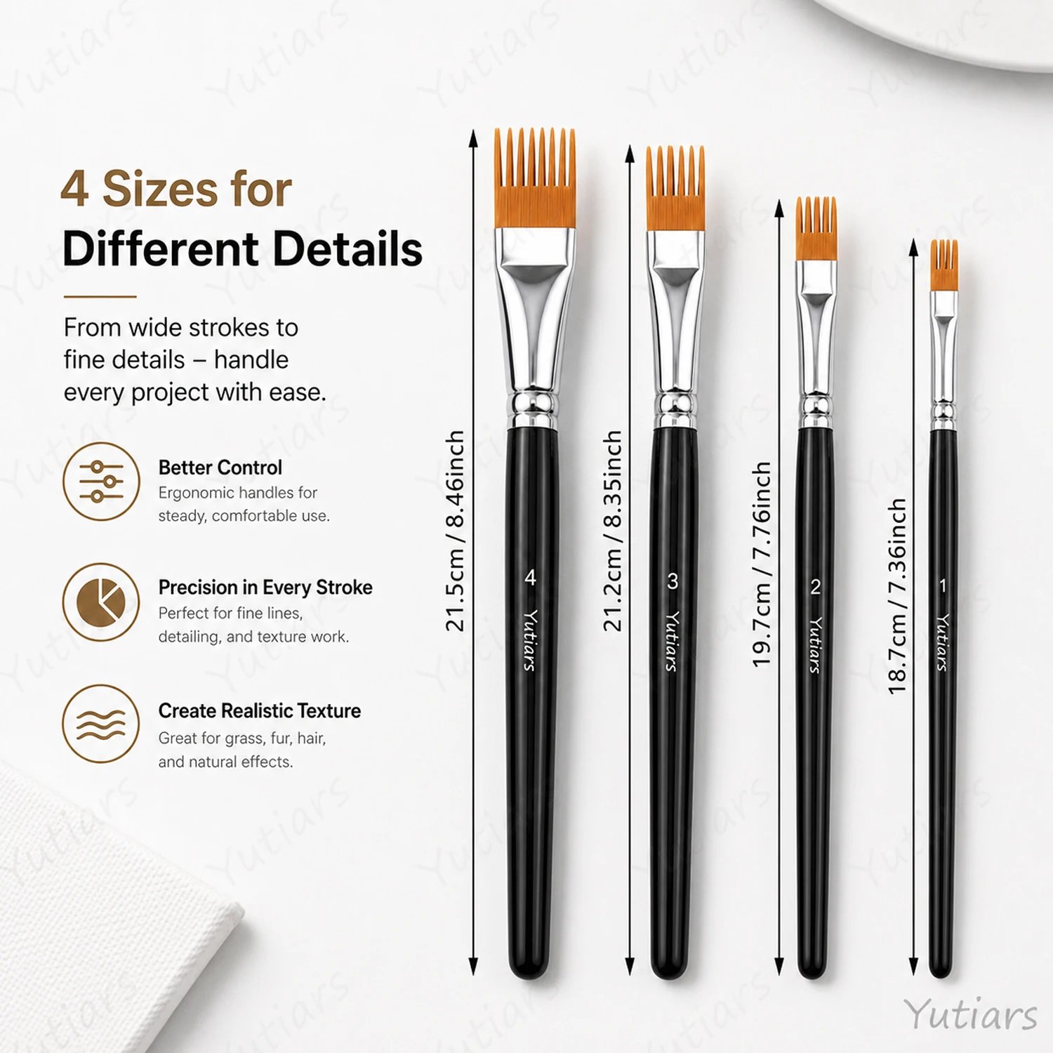 مجموعة من 4 فرش للرسم بالأكريل - مراجعة Detailing Brush Set وسعره