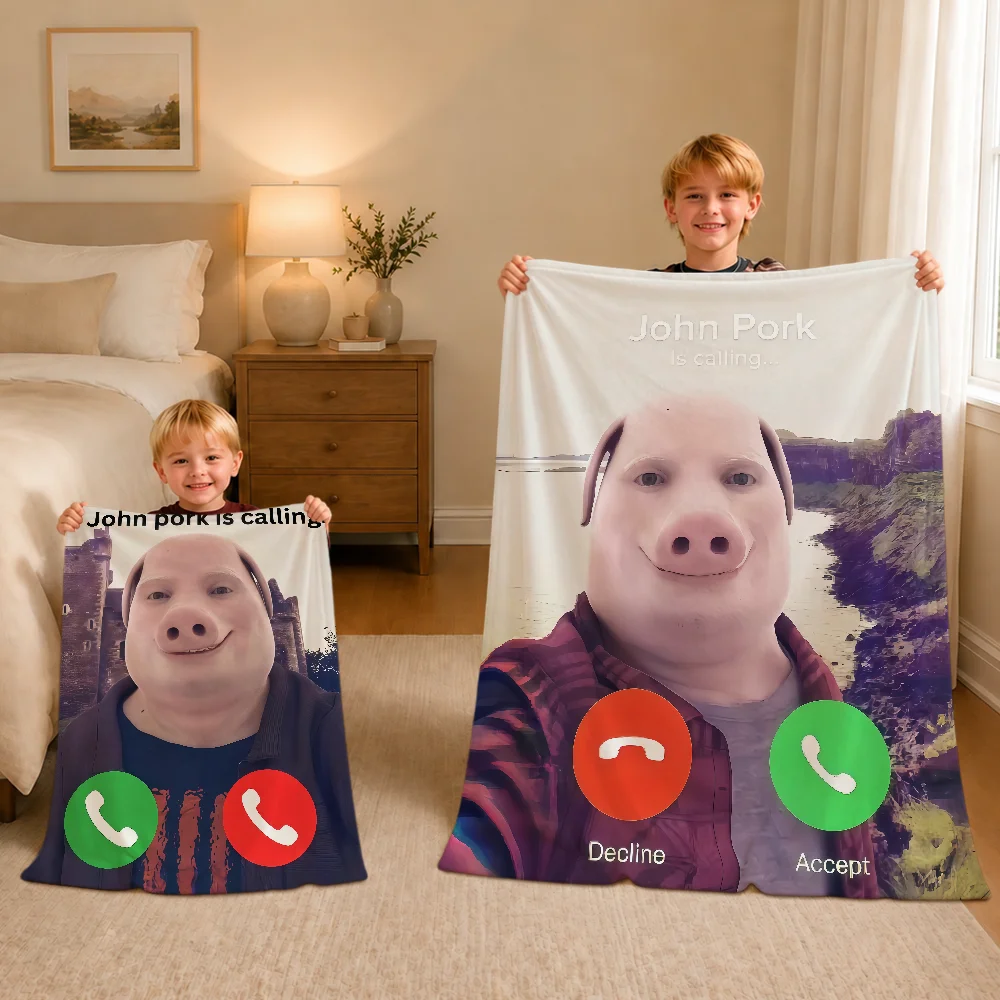 Singer M-Montana Kek John Pork Is Calling Warm Soft Plush Blanket For Sofa Living Room Nap Home Bedroom Gift Flannel Pet Hogar