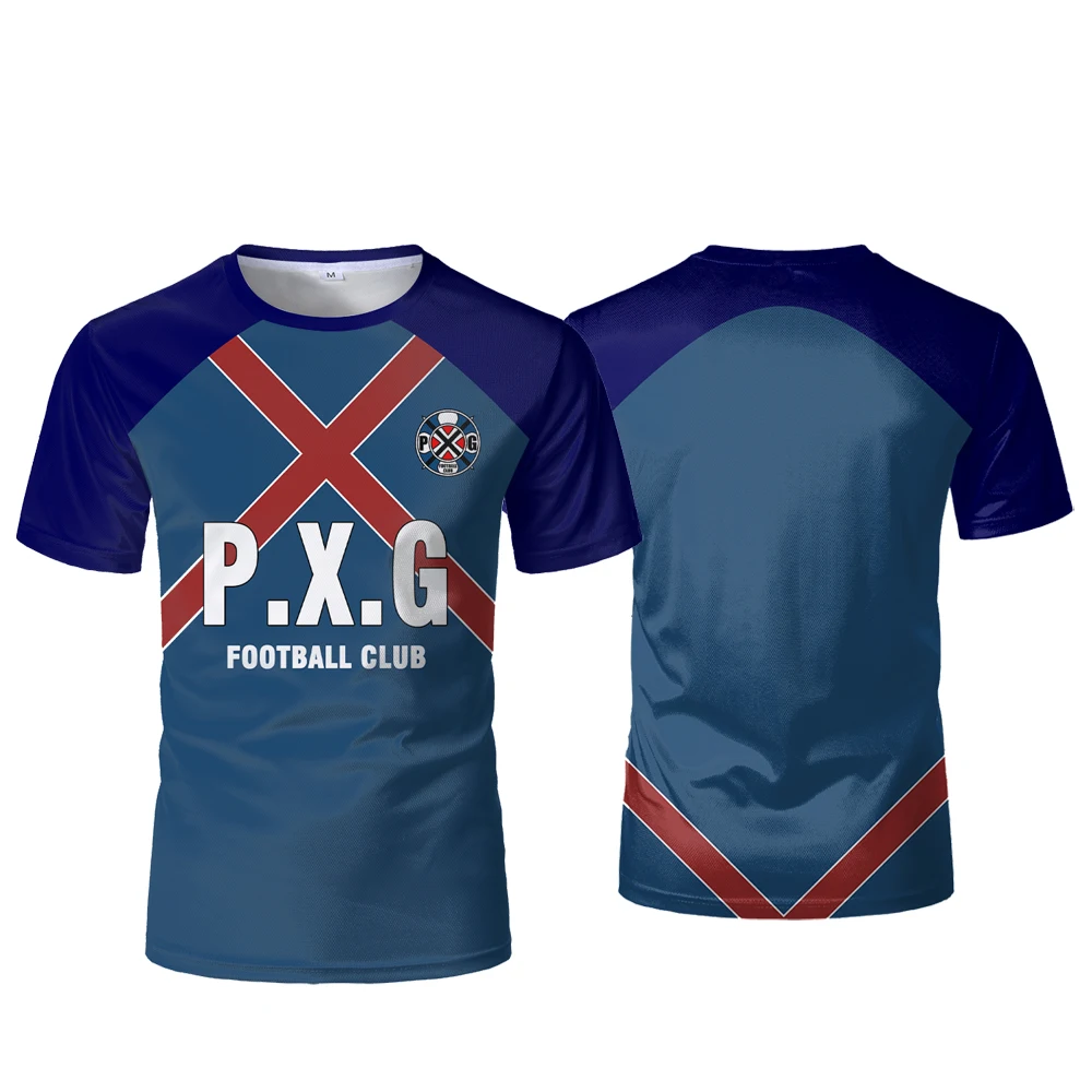 

P.X.G Blue Lock Japanese Anime Jersey Football Uniform No.9 Rin Shidou Cosplay T Shirts Men's And Women's Casual Sports Tops