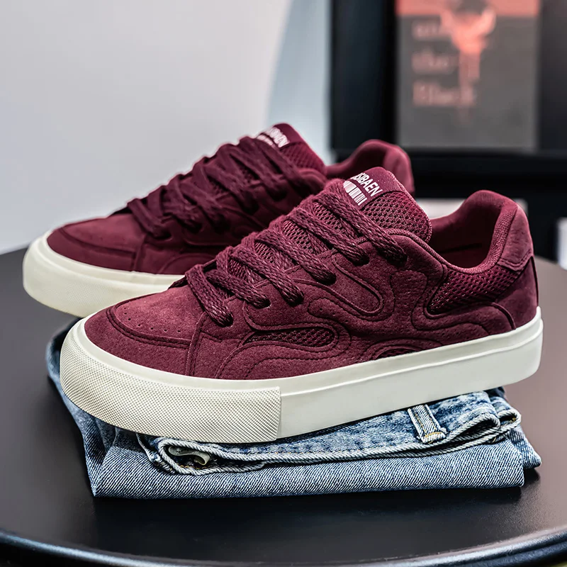 2025 Viral Men’s Fashion Shoes– Trendy Sneakers, Hong Kong Style， Chunky Sole, Height Boost, Breathable & Comfy, Casual Streetwe