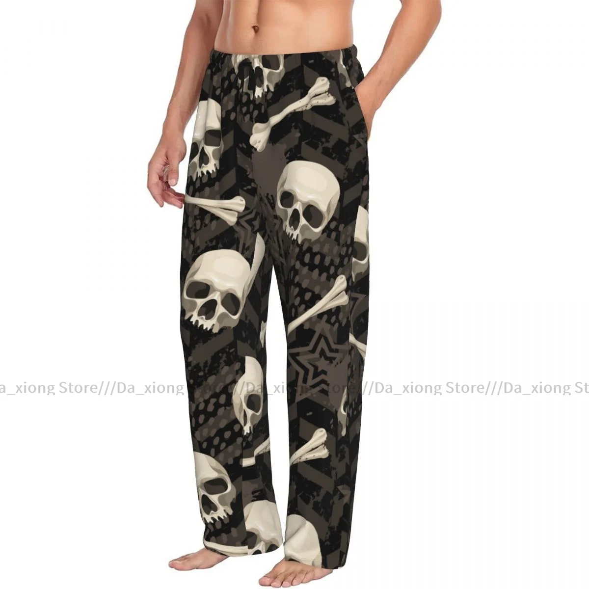 Men's Sleepwear Loose Sleep Pants Pajamas Camouflage Skulls Long Lounge Bottoms Casual Homewear