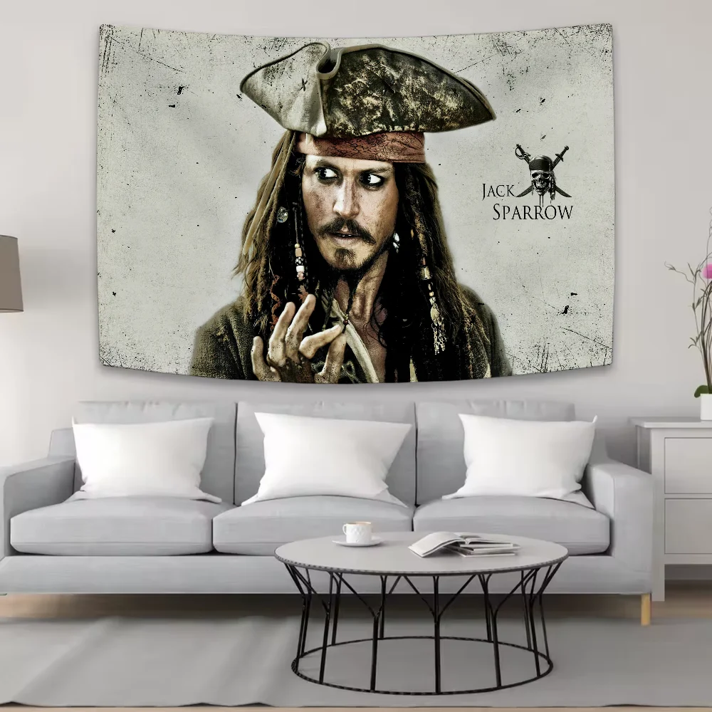 P-Pirates of the C-Caribbean J-Jack S-Sparrow Tapestry Background Hanging Cloth Bedroom Room Decor Aesthetic Tapestry Wall Party